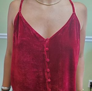 Red velvet top